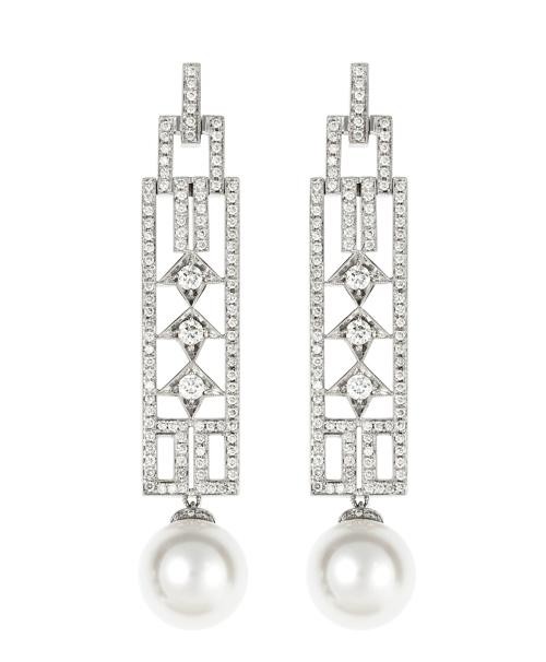 Wedding - Cerrone Pearl and Diamond Earrings ♥ 