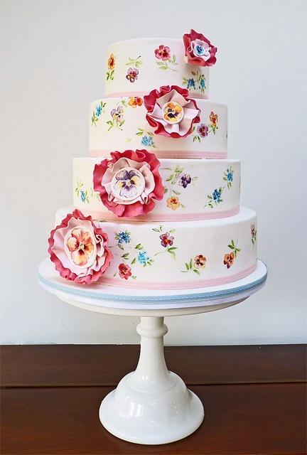 Wedding - Cute Rosette Wedding Cakes 