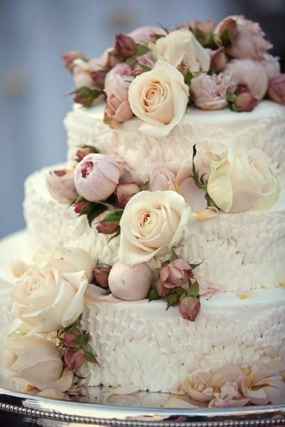 Wedding - Vintage Floral Wedding Cake 