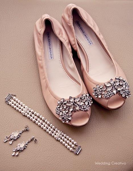 blush flat wedding shoes