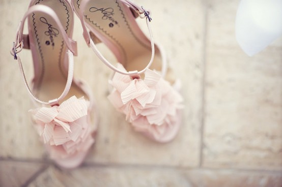 pale pink satin shoes