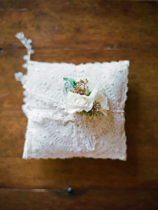 Wedding - Lace Wedding Ring Pillow 