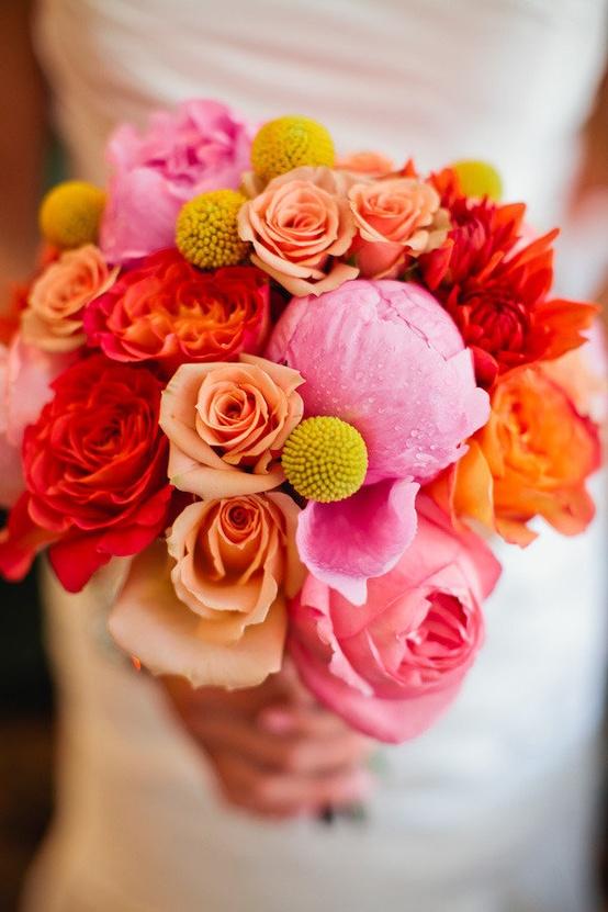 Wedding - Colorful Wedding bouquet decorated with roses