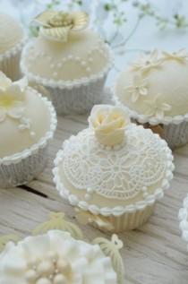 wedding photo - Elegant Vintage Wedding Cupcakes by Hilary Rose Cupcakes 