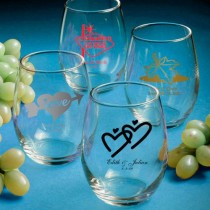 wedding photo - Personalized Stemless Wine Glasses wedding favors