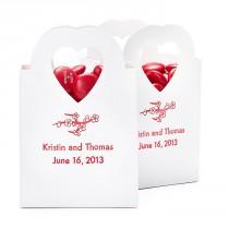 wedding photo - Personalized Heart-handle Favor Boxes
