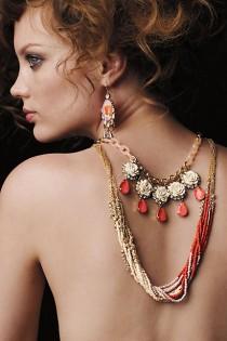 wedding photo - Twisted Strands Coral Necklace