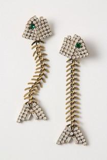 wedding photo - Special Design Swarovski Crystal Fishbone Earrings 