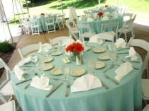 wedding photo -  Table settings, decoration, blue, white, place setting, reception