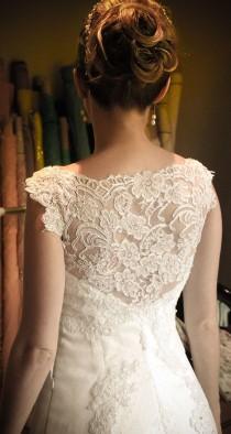 wedding photo -  wedding dress with cup shaped sleeves