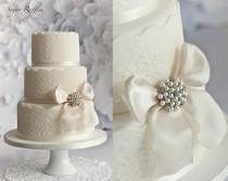 wedding photo - Dentelle étincelle gâteau de mariage