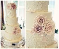 wedding photo - Delicate Lace Wedding Cake