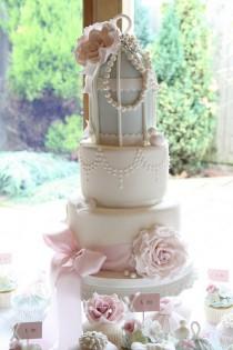 wedding photo - Vintage Glamour Birdcage gâteau