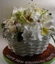 wedding photo - Basket Of Flowers Cake