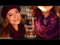 wedding photo - How To Crochet A Square Scarf ♥ Step By Step Tutorial