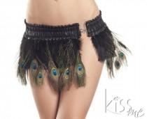 wedding photo - Sexy Exotic Peacock Feathers Skirt Lingerie-costume