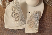 wedding photo - Handmade Bling Rhinestone Crystal Iphone4 4s 5 5s 5c Case Cover Music New Design