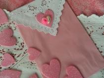 wedding photo - (12) 5x7 розовый мешок партии Пергамин выстроились Cookie Валентина, конфеты, чай душ сувениры
