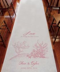 wedding photo - Reef Coral Beach Theme PERSONALIZED Aisle Runner Wedding Ceremony Decoration