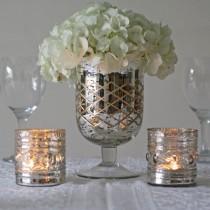 wedding photo - Mercury Silver Footed Vase Large 