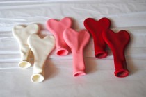 wedding photo - Heart Shaped Balloons/ Set of 6/ Valentines Day/ Red/ Pink/ White/ Mini Balloons/ Photo Prop - New