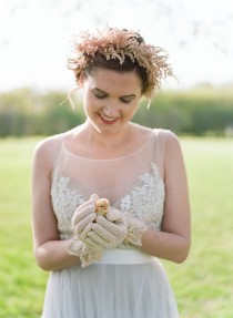wedding photo -  Vintage fishnet gloves for brides