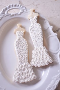 wedding photo -  10 Mermaid Gown Lace Wedding Dress Cookies