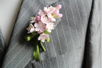 wedding photo -  Polymer Clay Flower Buttonhole Boutonniere for Groom