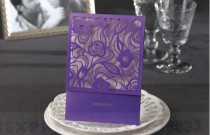wedding photo -  Personalized Laser Cut Purple Wedding Invitations