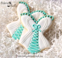 wedding photo - Bridal Shower Cookies, Decorated Cookies, Bustier Cookies, Bridal Shower Corset Cookies, Lingerie Cookies, Risqué Cookies - New