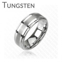 wedding photo - Bolt - Combination of Matte and Glossy Finish Tungsten Carbide Comfort Fit Band