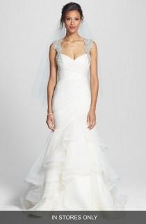 wedding photo - Hayley Paige 'Emeryn' Embellished Tiered Chiffon Mermaid Dress (In Stores Only) 