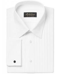 wedding photo - Michelsons Michelsons Men&#039;s Classic-Fit Pleated Point Collar Tuxedo Shirt with French Cuffs