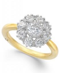 wedding photo - Marchesa Star by Marchesa Certified Diamond Engagement Ring in 18k Gold (1-1/3 ct. t.w.)