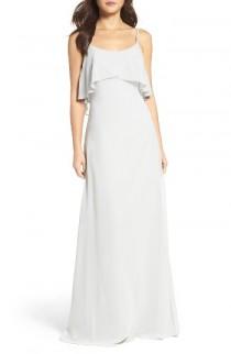 WTOO Ruffle Overlay Spaghetti Strap Chiffon Gown wedding photo - WTOO Ruffle Overlay Spaghetti Strap Chiffon Gown