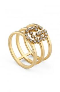 Gucci Double G Diamond Three-Row Ring wedding photo - Gucci Double G Diamond Three-Row Ring