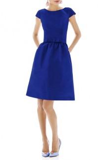 Alfred Sung Woven Fit & Flare Dress wedding photo - Alfred Sung Woven Fit & Flare Dress