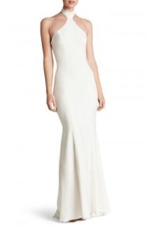Dress the Population Taylor Crepe Halter Gown wedding photo - Dress the Population Taylor Crepe Halter Gown