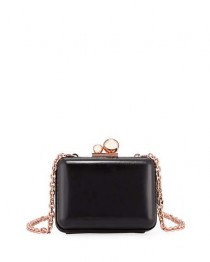 Vivi Butterfly Leather Box Clutch, Black/Multi wedding photo - Vivi Butterfly Leather Box Clutch, Black/Multi