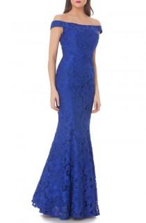 JS Collections Off the Shoulder Mermaid Gown wedding photo - JS Collections Off the Shoulder Mermaid Gown