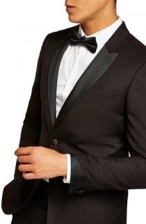 Topman Skinny Fit Satin Lapel Tuxedo Jacket wedding photo - Topman Skinny Fit Satin Lapel Tuxedo Jacket