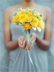 wedding photo - Jaune Bouquet de mariage Ranunculus