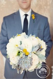 wedding photo -  Succulent Wedding Bouquet