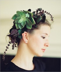 wedding photo - Beautiful Bridal Succulent Hair Piece