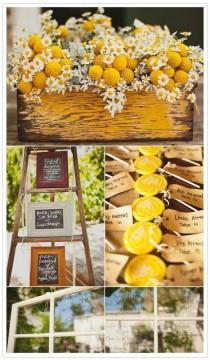 wedding photo - Ensoleillé Décor citron jaune de mariage