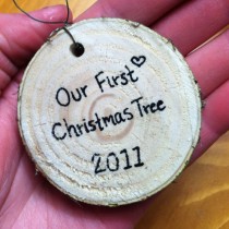 wedding photo - Our First Christmas Tree ornaments ♥ DIY Rustic Christmas Tree Ornament