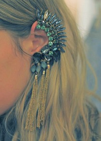wedding photo - Luxury Diamond Wedding Earrings ♥ Gorgeous Ear Cuff 