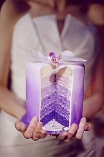 wedding photo -  Purple Layered Wedding Cakes