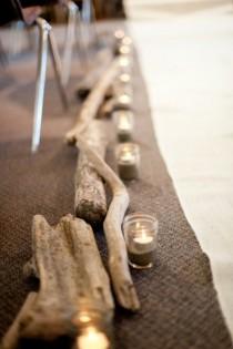 wedding photo - Rustic Wedding Aisle Decor with Candles and Wood Stump 