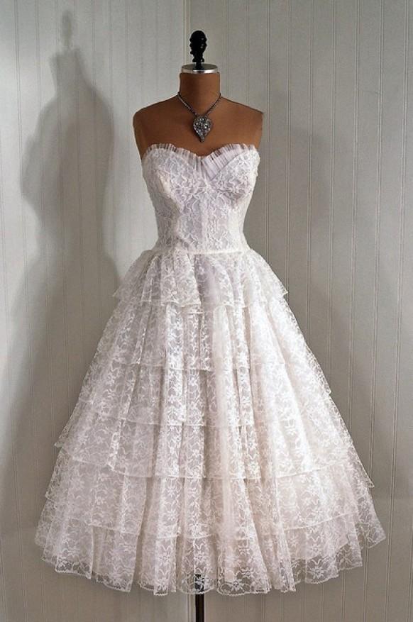 50s Wedding - 50s Lace Wedding Dress #789804 - Weddbook